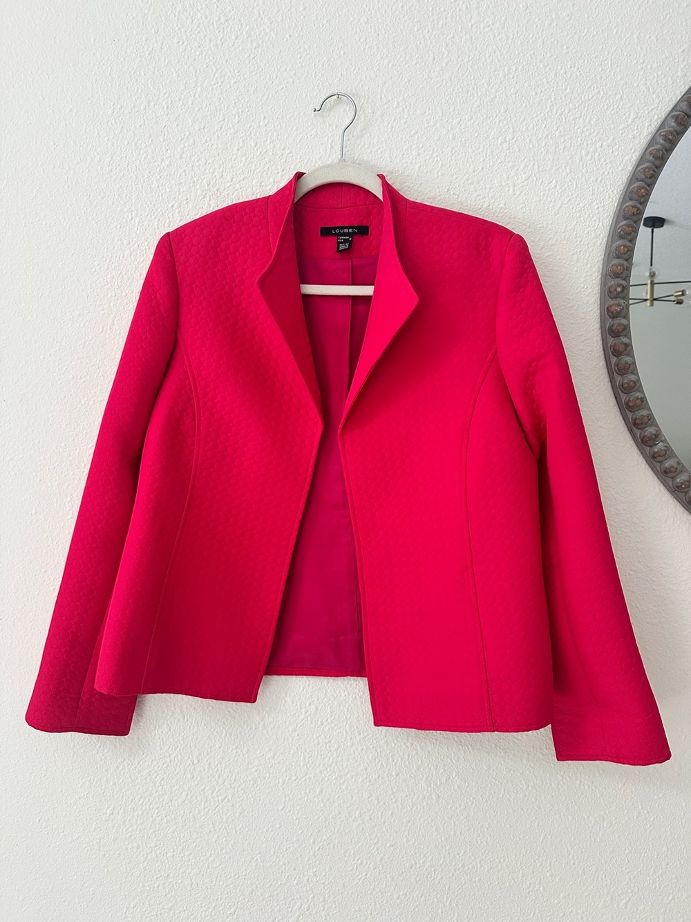 Louben Hot Pink Collared Pink Blazer Jacket